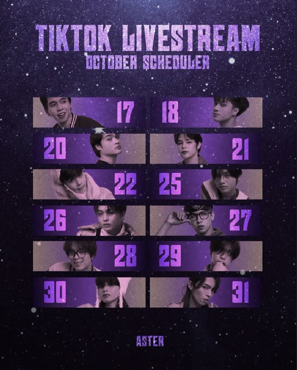 We will never miss any opportunity to catch up with our lovely twinkles through our individual livestreams for the remaining days of this month!

Catch every member live on TikTok on the following dates, see you there💜

#WeBloomAndShine #PpopRise