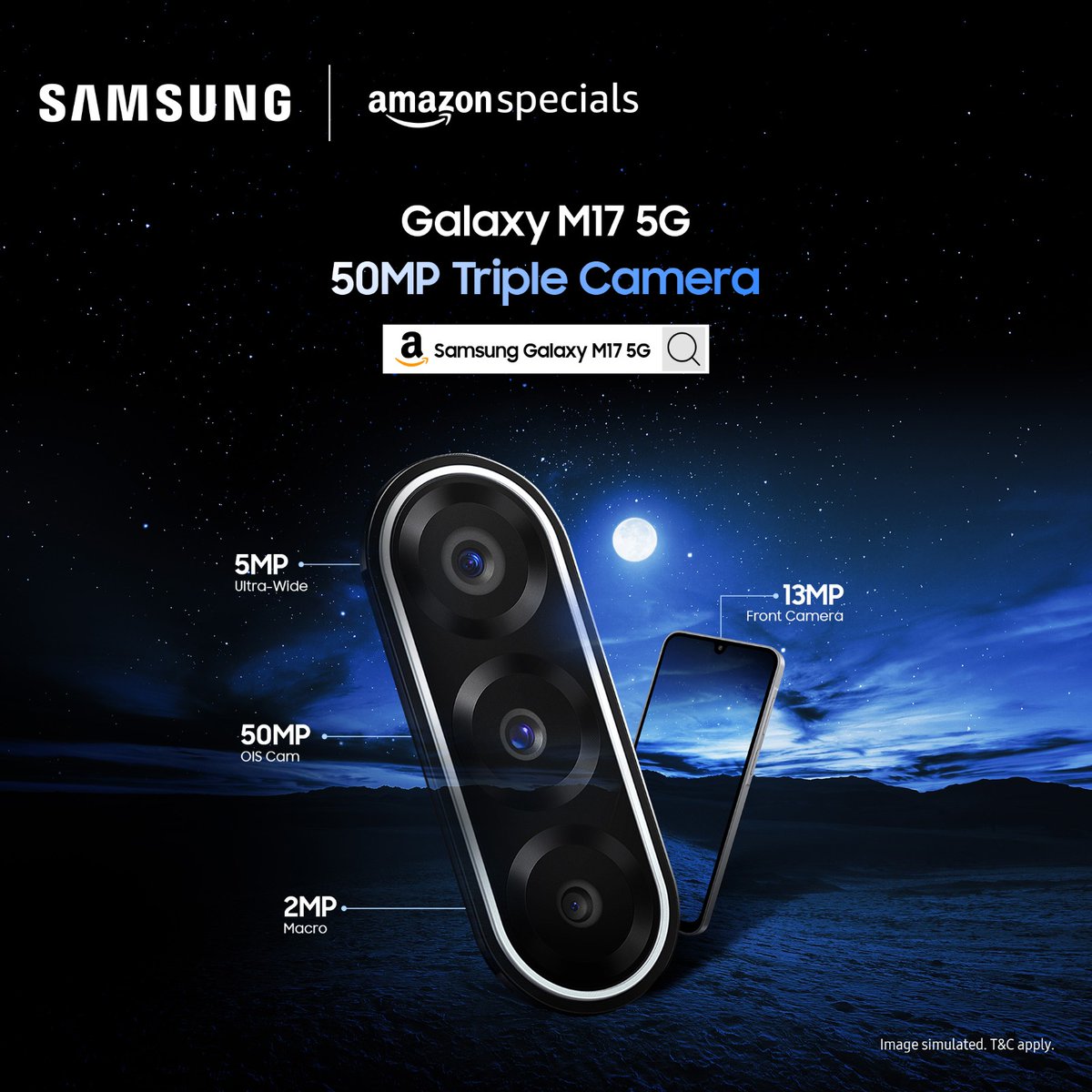 M17 5G for Monsters on the move, and take crystal clear shots every single time. Grab it now on <a href="/amazonIN/">Amazon India</a>, at just ₹12,499. <a href="/SamsungIndia/">Samsung India</a> #LoveForMonster #MonsterInMotion #GalaxyM17at12499