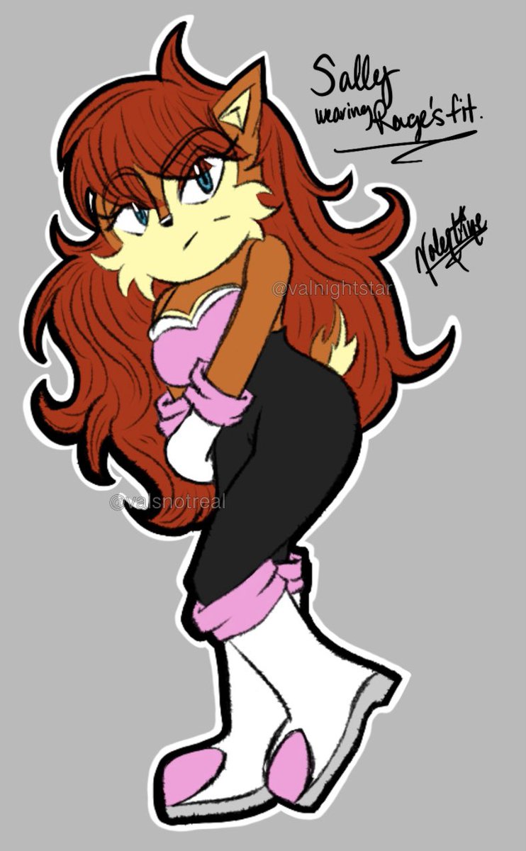 valsnotreal's tweet photo. alright chat.. take a random doodle; sally acorn in rouge’s fit. 

imma try to post art more 🫶

#sallyacorn https://t.co/iCYRIcJwiJ