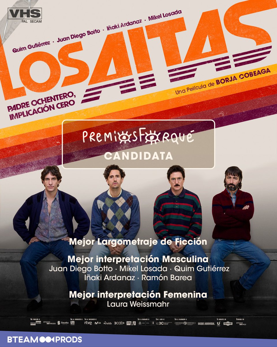 BTEAM Pictures (@bteampictures) on Twitter photo Nuestros queridos Aitas, ¡candidatos a los <a href="/PremiosForque/">Premios Forqué</a> en 3 categorías!
- Mejor Largometraje de Ficción
- Mejor interpretación Masculina
- Mejor interpretación femenina
#LosAitas nos han dado grandes momentazos este año y aquí está para vuestra consideración.🏆 Nuestros queridos Aitas, ¡candidatos a los <a href="/PremiosForque/">Premios Forqué</a> en 3 categorías!
- Mejor Largometraje de Ficción
- Mejor interpretación Masculina
- Mejor interpretación femenina
#LosAitas nos han dado grandes momentazos este año y aquí está para vuestra consideración.🏆