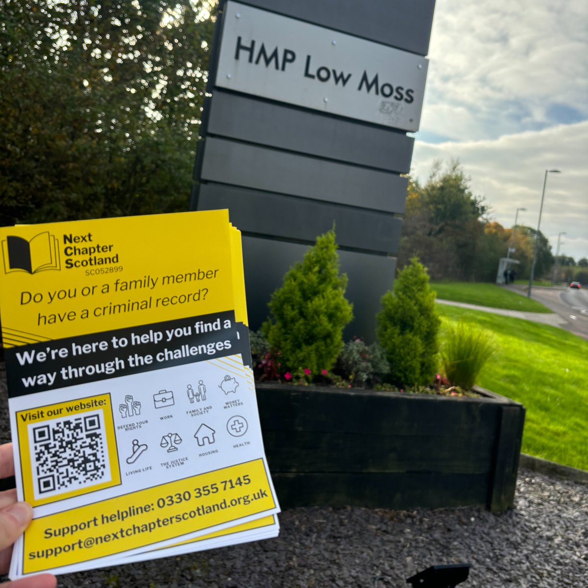 NextChapterScot's tweet image. Yesterday one of our student social workers visited the Family Centre at HMP Low Moss 💛

They spoke with families about how we support people in prison.

Every conversation helps break stigma and build hope. 🌿

#NextChapterScotland #JusticeSupport #FamilySupport
