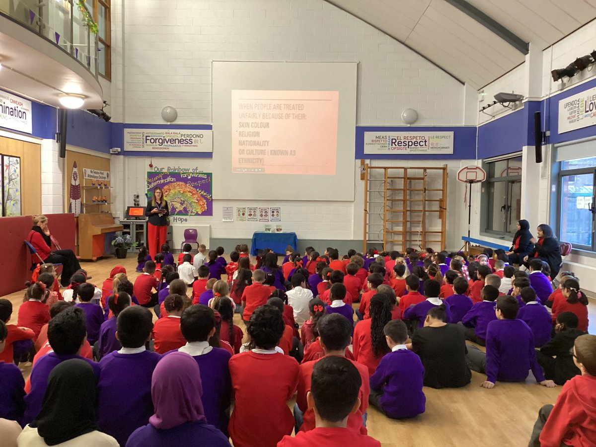 This morning, we gathered together as a school, wearing red, to say no to racism!