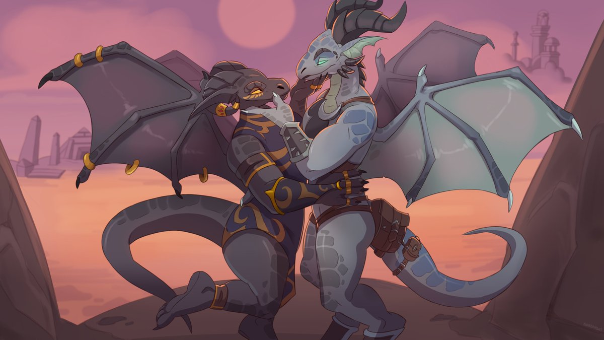 🌸Hey sweet buns🌸
Finally finished really cute illustration for some dracthyres.
It was my first illustation after a long break, it really gives me joy that I had an opportunity to draw something like this again.

#illustration #dracthyr #worldofwacraft