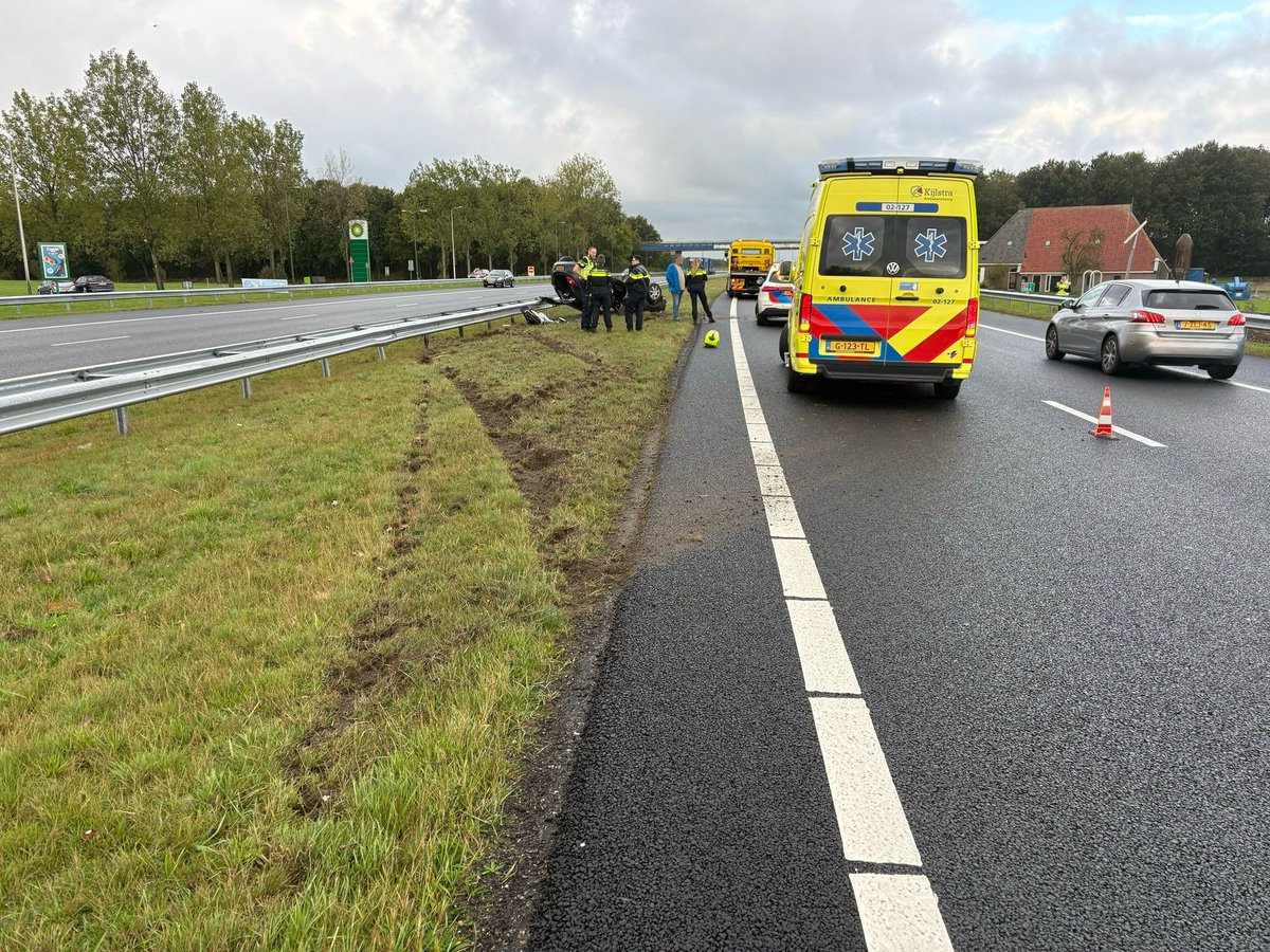 Ongeval op A7 richting Sneek bij Joure