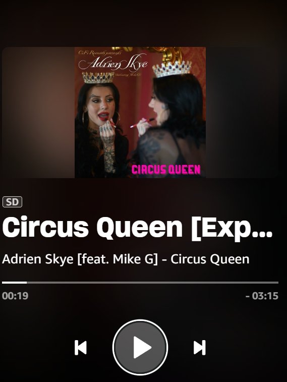 heatherdawnmay2's tweet photo. @Corey_Feldman @adrienskye_ #EVERYBODY #CIRCUSQUEEN is out now! Listen to an awesome singer with an amazing voice! @adrienskye_
! U can find it on all streaming platforms! Love her outfit! Love the song! Wishing her so much success! YAYY! Share the screen shot with us when U listen to the new song https://t.co/jj64NGUS9P