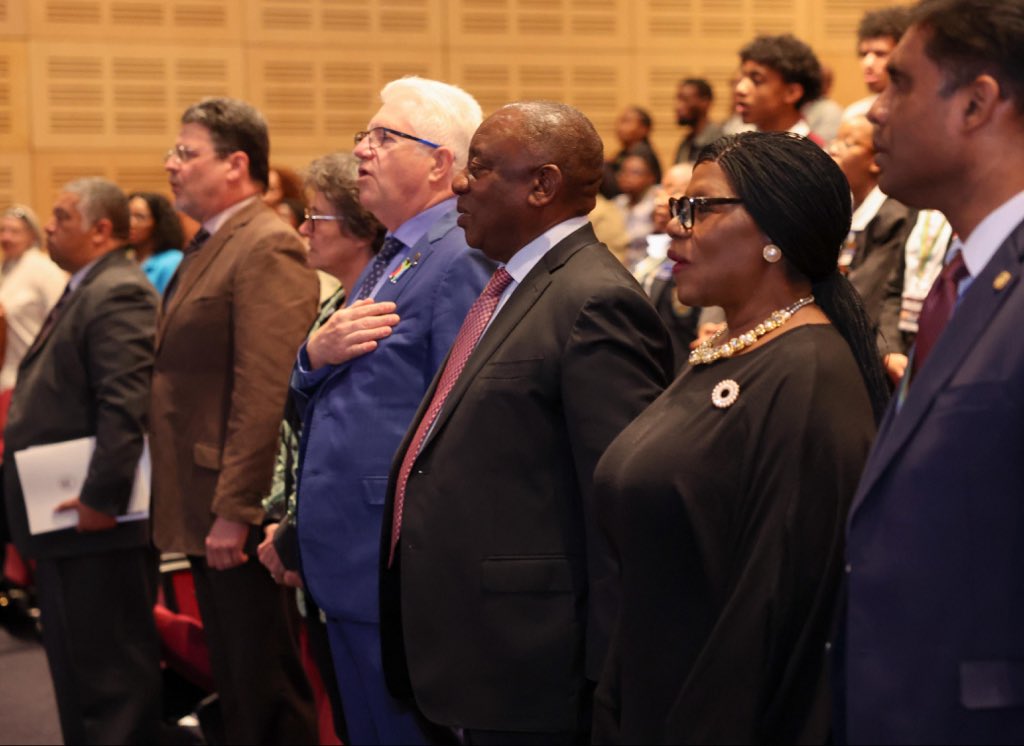 PresidencyZA's tweet photo. The 7th Social Justice Summit explores the role of public policy, legislative frameworks and multi-sectoral and multi-stakeholder cooperation in achieving food security.
By bringing together the diverse stakeholders, the Summit will facilitate
the development of policies that promote equitable food systems, support small-scale farmers, strengthen social protection measures and advance sustainable agricultural practices.
#FoodSecurityForAll