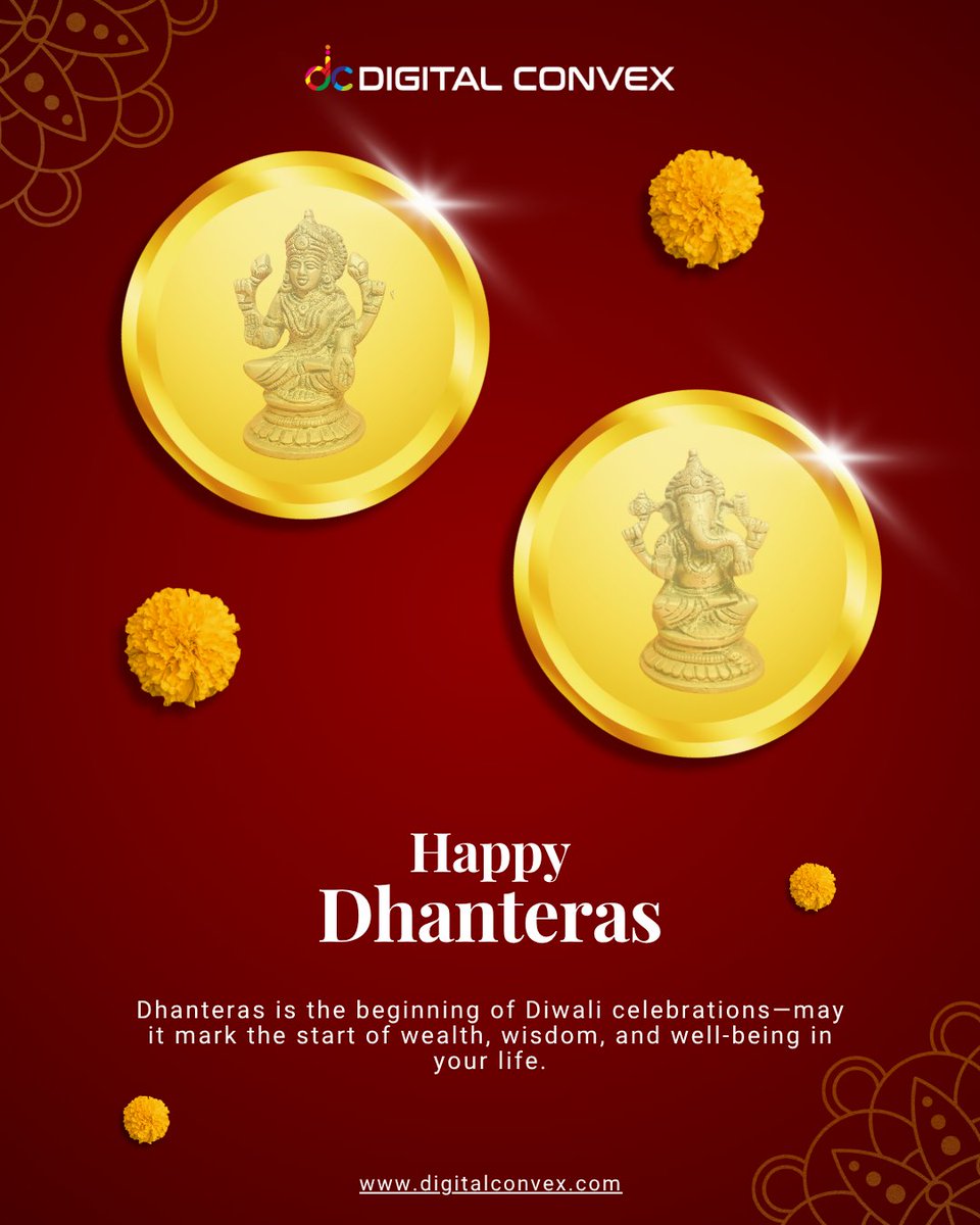 digital_convex's tweet image. This Dhanteras, @digital_convex wishes you innovation that sparkles, campaigns that convert, and digital success that multiplies like blessings. 🌟

Team Digital Convex wishes you wealth, wellness, and winning strategies this festive season.

#HappyDhanteras #Dhanteras2025