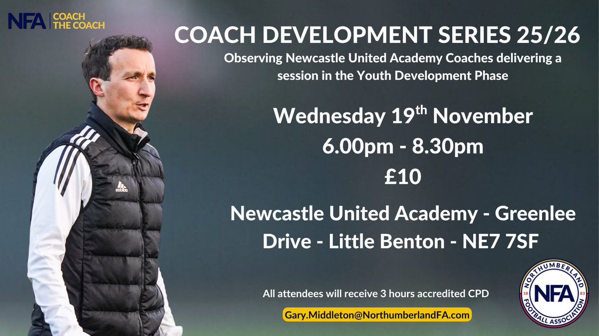 COACHES| Coach Development Series with Newcastle United Academy ⚽️ A coaching observation for coaches at all levels ⚽️ Shining the light on
‘Managing Transition’
✍️ 
tinyurl.com/5n6ctnf8