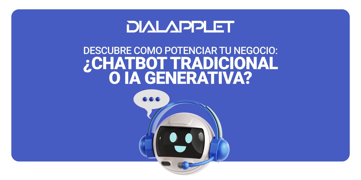 🤖 ¿#Chatbot tradicional o con #IAgenerativa?

Uno responde lo básico.
El otro entiende, aprende y se adapta.

📌 Elegir bien puede cambiar tu atención al cliente para siempre.

Contáctanos: dialapplet.com/contacto/
Leer artículo completo:dialapplet.com/chatbots-regul…

#CX  #DialApplet