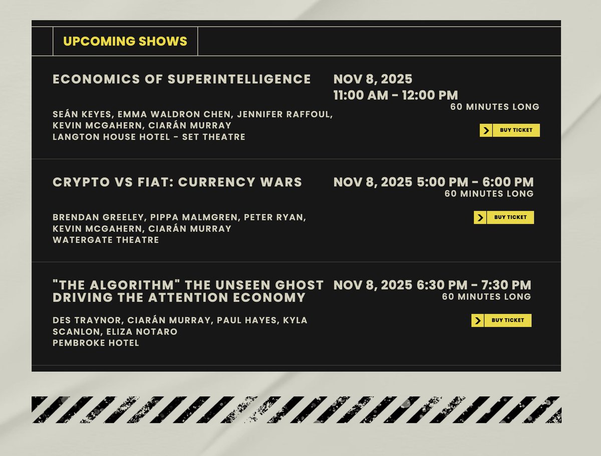 OlasProtocol's tweet image. Our founder &amp;amp; CEO @C1aranMurray joins 3 panels at @kilkenomics this year on 8 November, diving into AI, crypto and the attention economy with top thinkers.

Don’t miss these can’t-miss debates on the future of tech and economics! 

kilkenomics.com