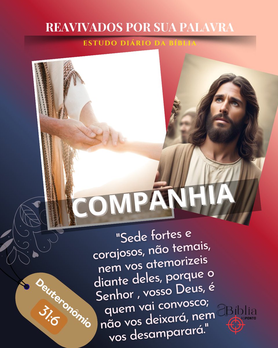 prwalmeida's tweet image. rpSp - Dt31| #Companhia
“Serei contigo" é uma promessa de presença e capacitação, dada primeiro a Moisés e depois estendida a Josué. Deus responde ao medo de Moisés com: “Certamente Eu serei contigo” (Êx 3:12), e encoraja Josué: “Como fui com Moisés, assim serei contigo; não te