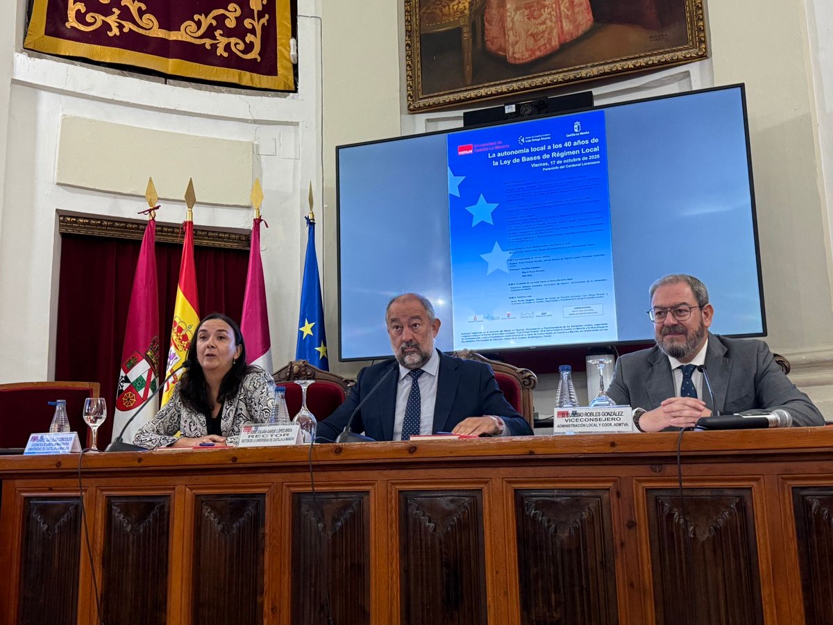 Nuestro rector <a href="/GardeJulian/">Julian Garde</a> <a href="/uclm_es/">Universidad de Castilla-La Mancha</a> y el viceconsejero de Administración Local <a href="/gobjccm/">Gobierno de Castilla-La Mancha</a> Eusebio Robles inauguran en #Toledo la jornada Máster de Formación Permanente en Gestión, Organización y Funcionamiento de las Entidades Locales