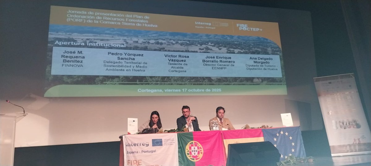 IngForestal50's tweet photo. Hoy participamos en la Jornada de presentación del Plan de Ordenación de Recursos Forestales (#PORF) de la comarca de la Sierra de Huelva, organizada por el proyecto transfronterizo @firepoctep en la localidad de Cortegana (Huelva). https://t.co/NCwjHqimqk