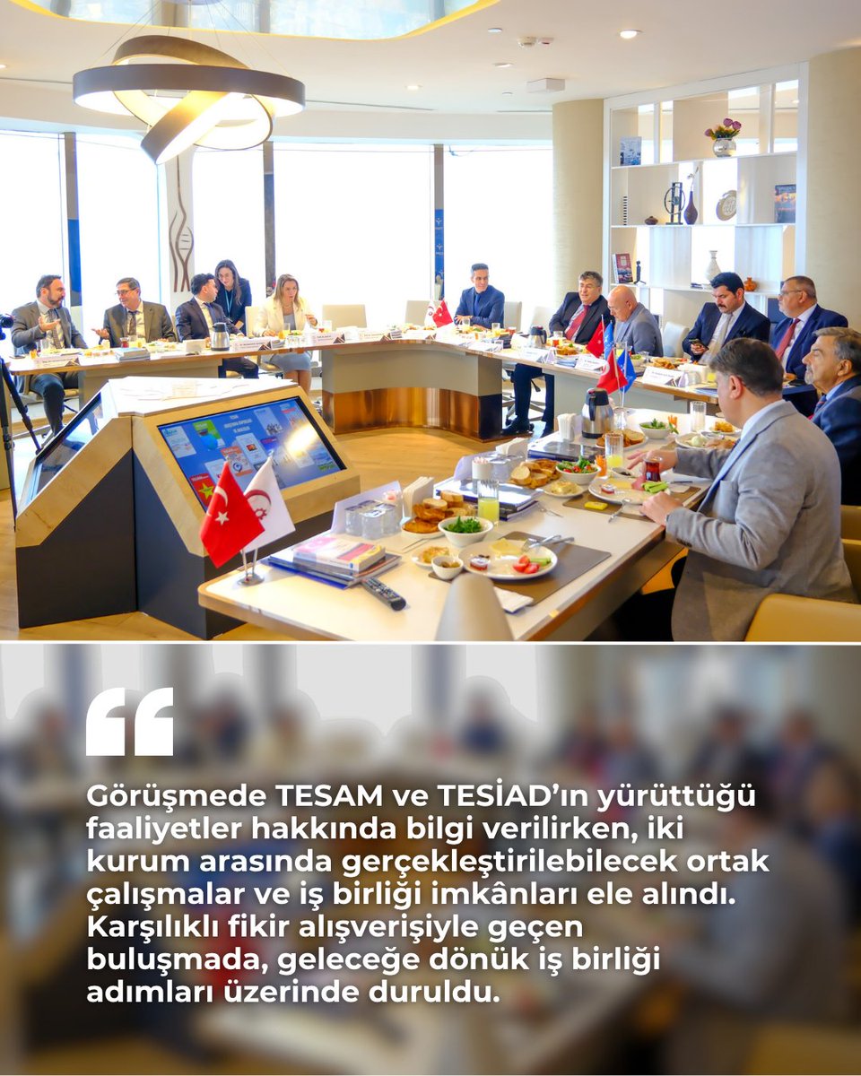 tesamtr's tweet photo. 🏛️TESAM Genişletilmiş İstişare Kurulu Heyeti Toplantısı

TESAM olarak, ülkemizin düşünce hayatına katkı sunmak, geleceğe dair stratejik vizyonumuzu güçlendirmek ve kurumsal çalışmalarımızı değerlendirmek amacıyla Genişletilmiş İstişare Kurulu Heyeti Toplantımızı gerçekleştirdik.

Akademi, sivil toplum ve iş dünyasından temsilcilerin katılımıyla gerçekleşen toplantıda; TESAM ve TESİAD’ın yürüttüğü faaliyetler, ortak çalışma alanları ve geleceğe dönük iş birliği imkânları ele alındı.