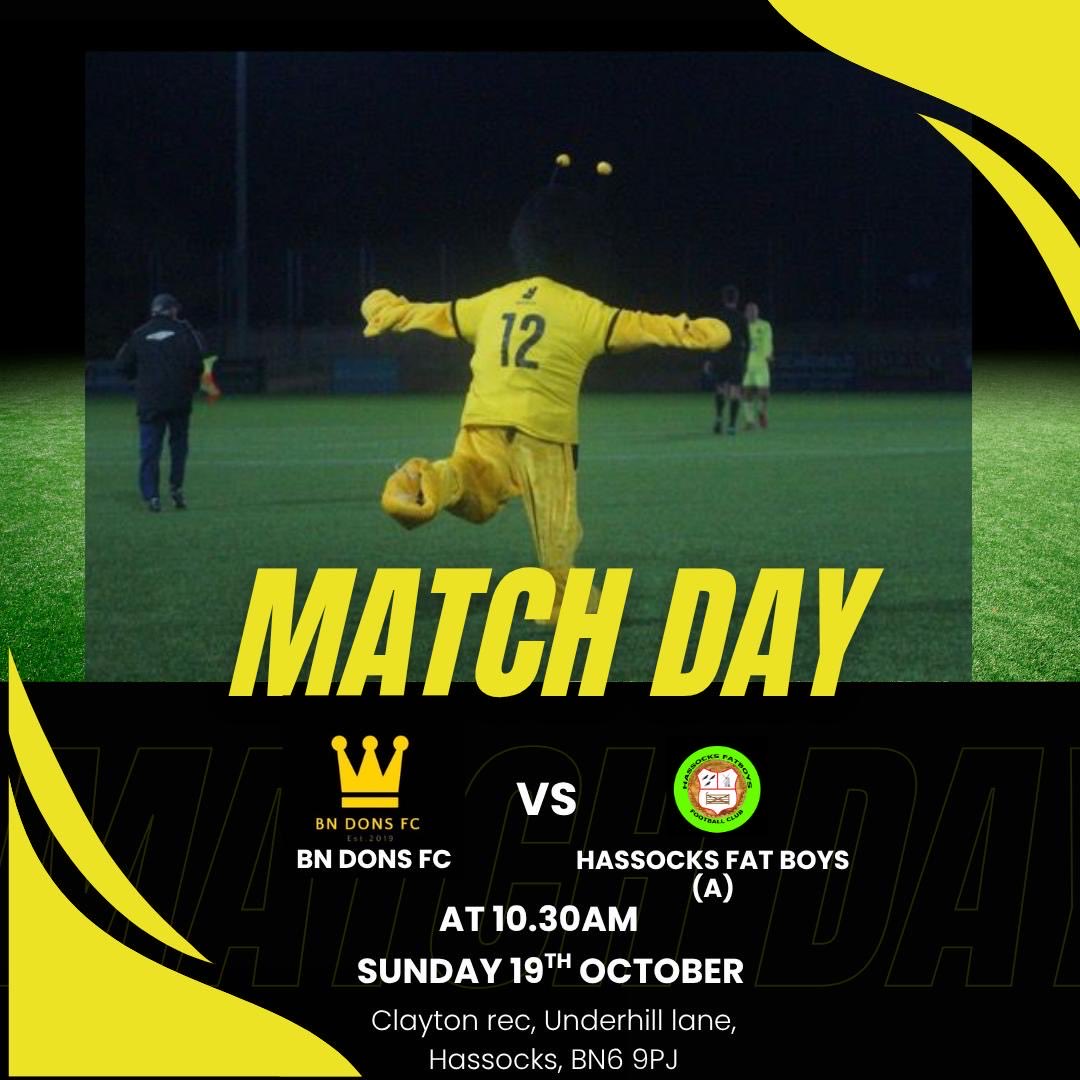 BN Dons👑 (@bn_dons) on Twitter photo This Sunday we head up the road to face <a href="/OfficialHFBFC/">Hassocks Fatboys FC</a>🤝
The only other current Prem side to have got their hands on the trophy, always proves to be a close match🙌🏼
Get down and support the boys, Clayton Rec, 10:30 ko🫡
#UTD👑 This Sunday we head up the road to face <a href="/OfficialHFBFC/">Hassocks Fatboys FC</a>🤝
The only other current Prem side to have got their hands on the trophy, always proves to be a close match🙌🏼
Get down and support the boys, Clayton Rec, 10:30 ko🫡
#UTD👑