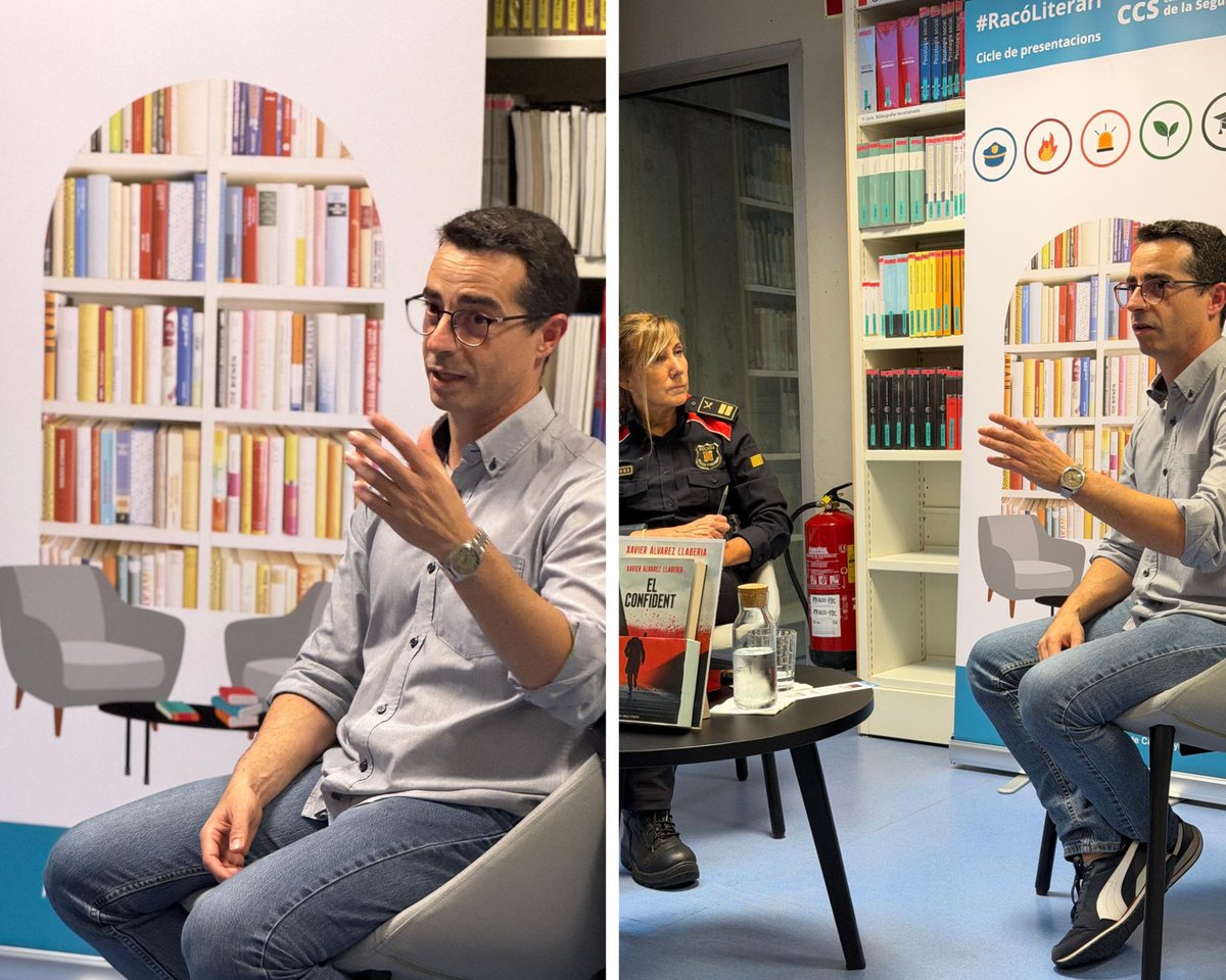 BibliotequesBeg's tweet photo. 📚Al CCS de l’@ispccat celebrem l’èxit del primer acte del #RacóLiterari!
Una trobada amb molt bona acollida, on vam gaudir de la mà de @XavierAlvarez_ @mossos parlant de ficció, realitat i perfils criminals. Un plaer escoltar-lo! 👏 https://t.co/0r3SJCLV3S