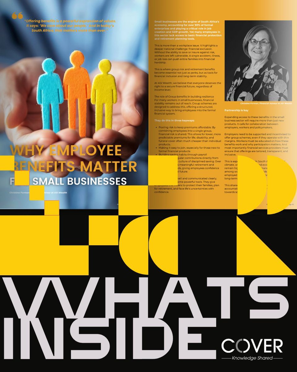 “Offering benefits is a powerful expression of values. It says: ‘We care about our people.’ And in today’s South Africa, that matters more than ever.” - Christina Forman, Financial Advisor at ASI Wealth 

🤖Read the full article here: buff.ly/GDRHcbF