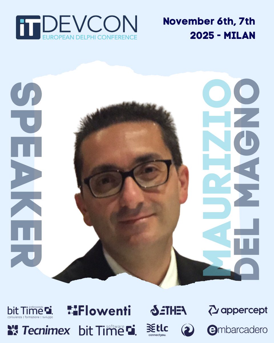 Speaker at ITDevCon 2025: Maurizio Del Magno
He will be present at ITDevCon 2025 with two speeches:
➡OAuth + OpenID: se pensi sia solo “un login” cambierai idea (prima parte)
➡Concorrenza + Replica + Sincronizzazione = Conflitti + Perdita di informazione
itdevcon.it/en/home-englis…