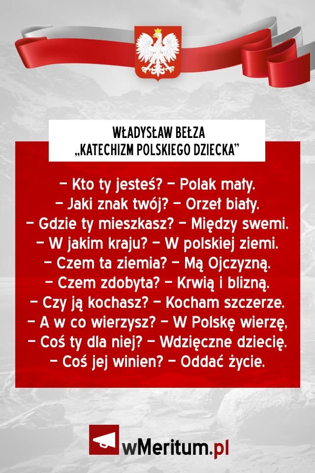 🇵🇱 17 października 1847 r. urodził się Władysław Bełza – autor słynnego wiersza (napisanego w 1900 r.) pt. „Wyznanie wiary dziecięcia polskiego” („Katechizm polskiego dziecka”), zaczynającego się słowami: – Kto Ty jesteś? / – Polak mały. / – Jaki znak twój? / – Orzeł biały.