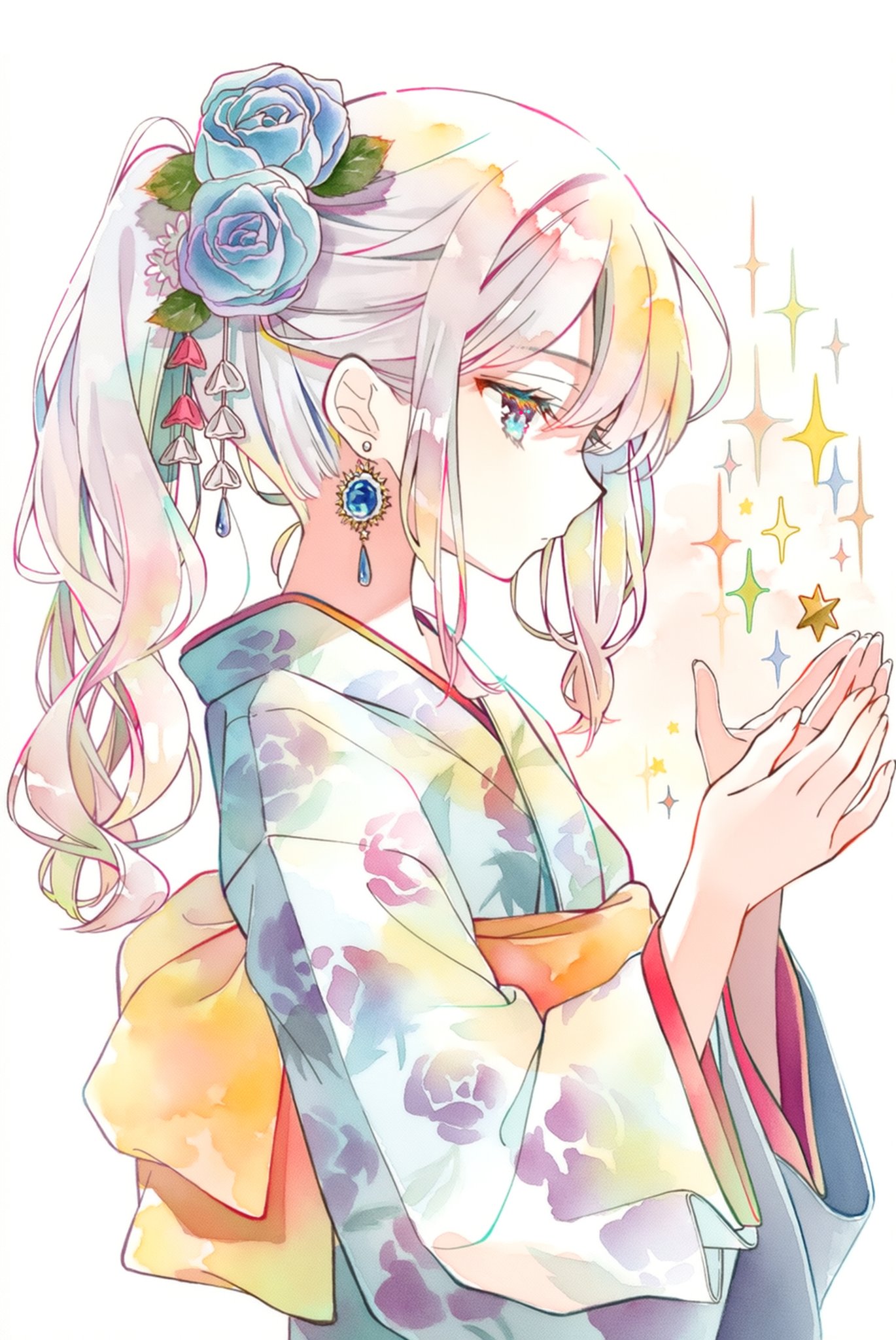 ことり インコ柄折りたたみ傘 晴雨兼用 遮光ことりスレンダーミニ