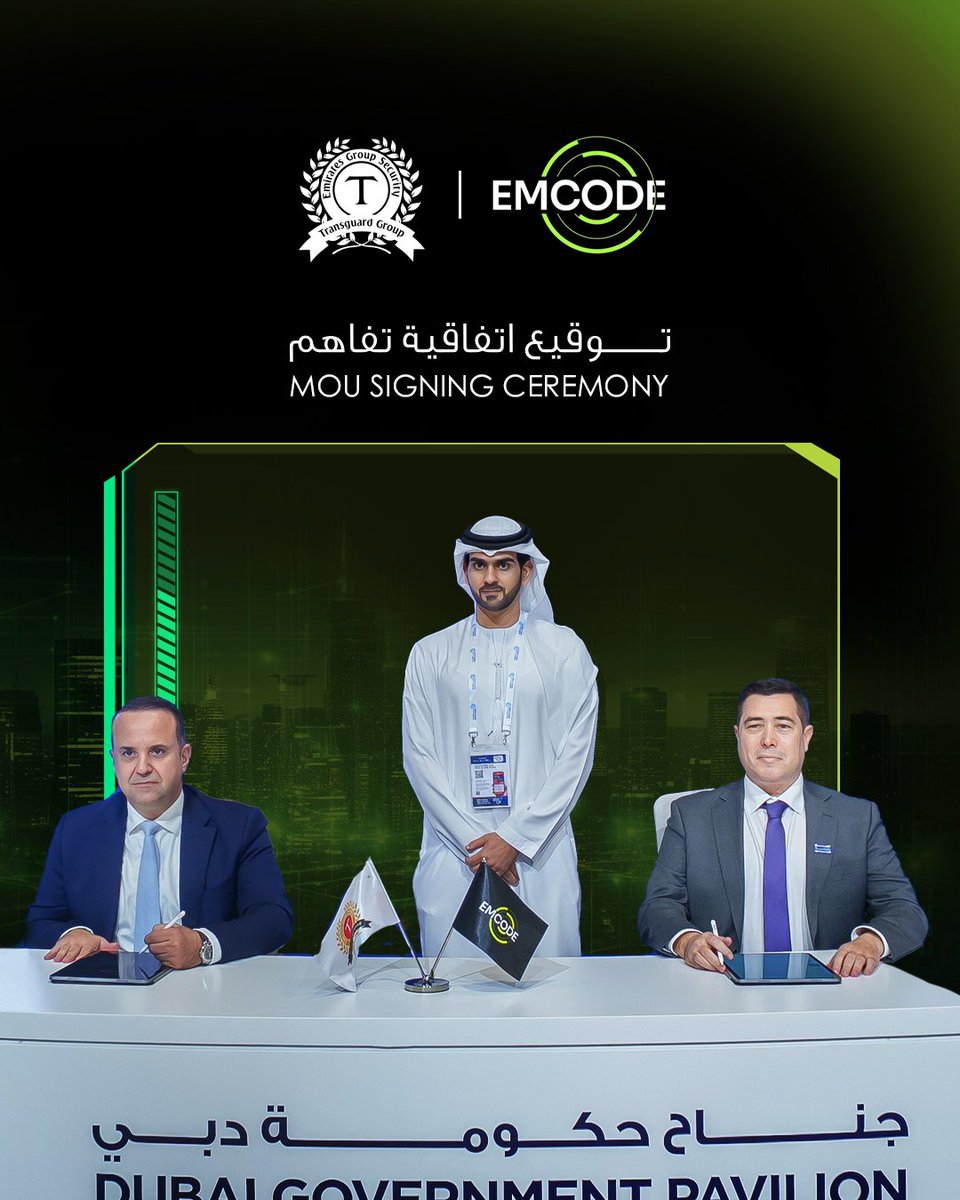 EmcodeTelematic's tweet image. Empowering secure logistics through innovation.

Emcode Technology LLC (a UXE Group company) signed an MoU with Transguard Group to advance Tejouri — a secure, AI-enabled valuables collection and delivery solution.

#UXE #Emcode  #GITEX2025 #AI #Innovation #SmartLogistics #UAE