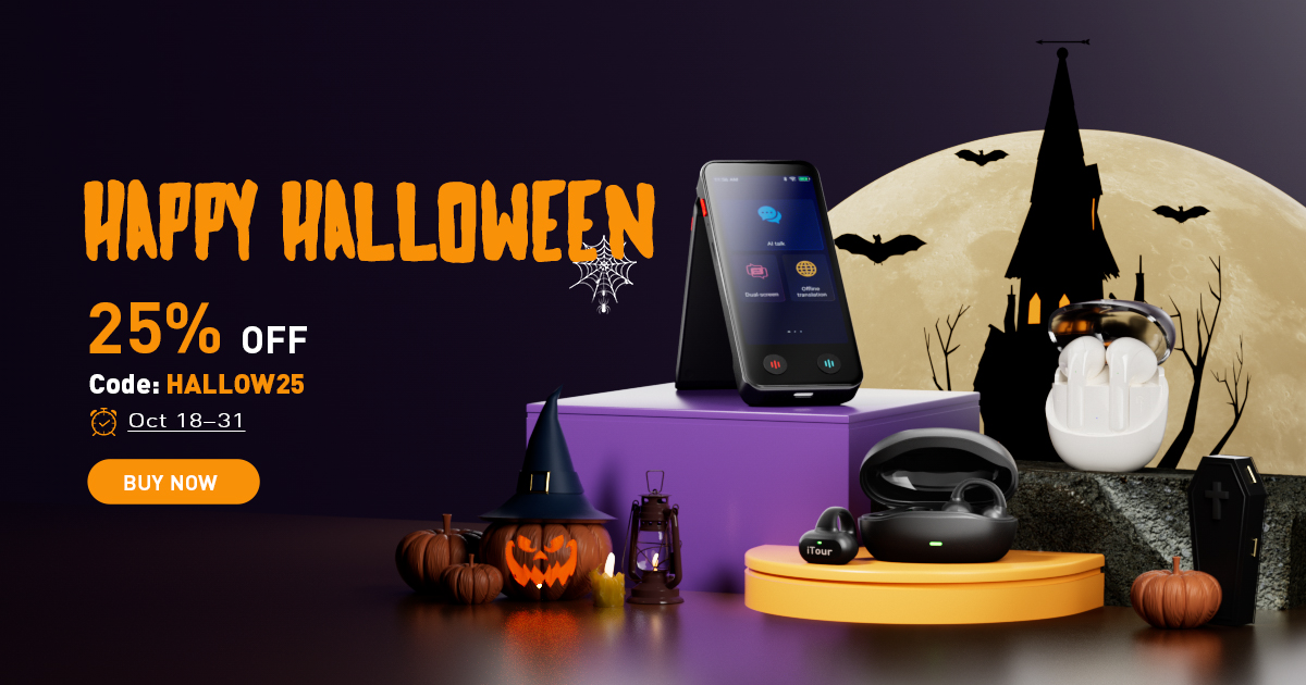TranslatorTour's tweet image. 👻 Spooktacular Halloween Sale! 🎃
🧡 Enjoy 25% OFF sitewide!
Use code 👉 HALLOW25 at checkout.
📅 Valid from Oct 18 – Oct 31
🛒 Shop now: itourtranslator.com

#HalloweenSale #iTourTranslator #SmartTranslation #TechDeals #TravelEssentials #LanguageMadeEasy