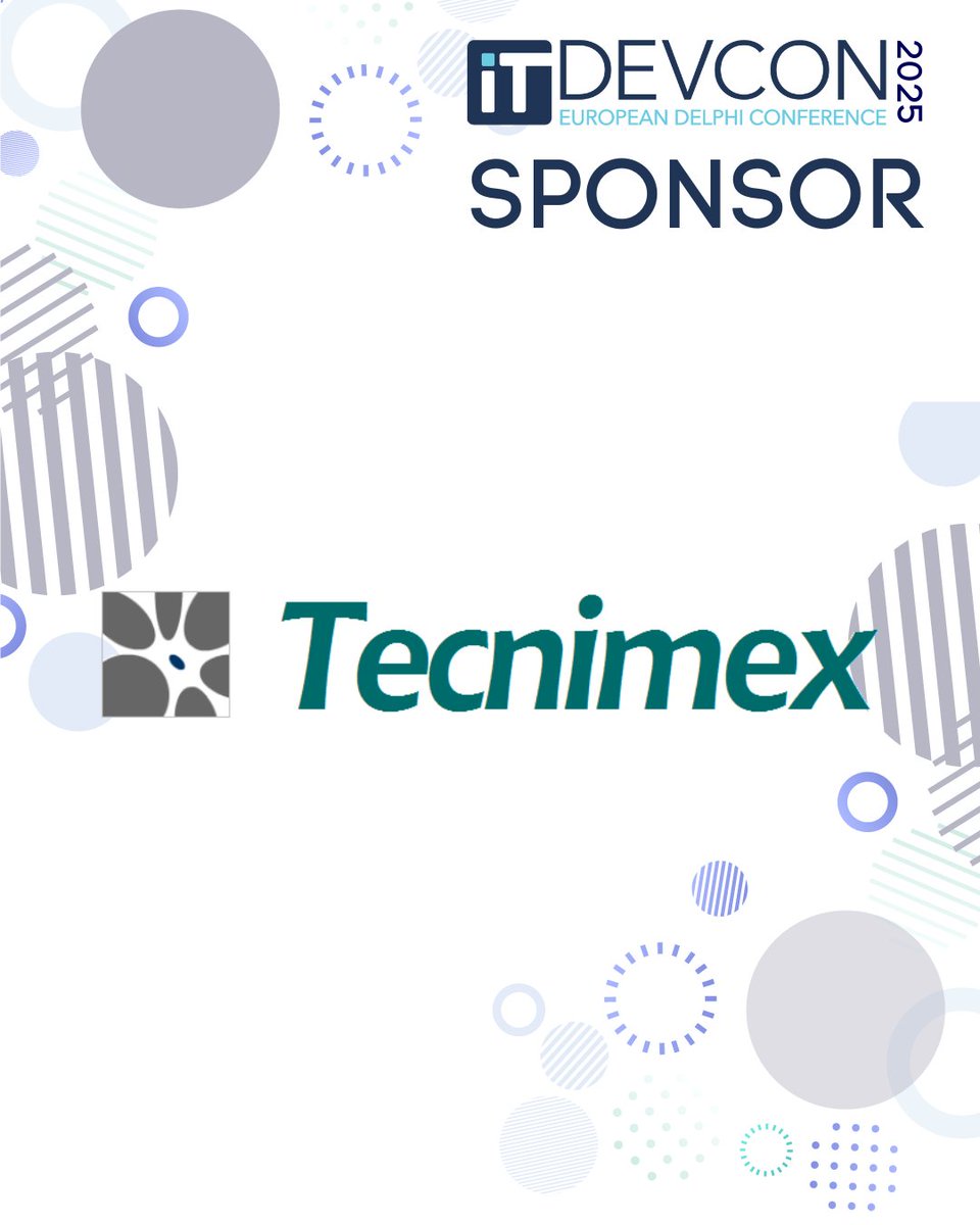 📣 Gold Sponsor of ITDevCon 2024: Tecnimex

Tecnimex has been involved in system integration since 1994. The following year, it began using Delphi, which still supports a wide area of its development today.

Info &amp; tickets ➡ itdevcon.it/en/home-englis…