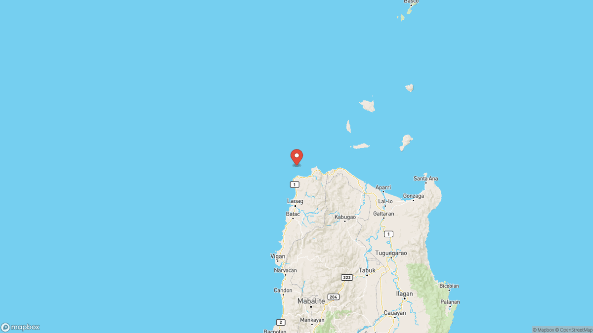 QuakeAlerts's tweet photo. A magnitude 5 earthquake took place 35km NNW of Pasuquin, Philippines at 08:31 UTC (18 minutes ago). The depth was 10km and was reported by GFZ. #earthquake #earthquakes #Pasuquin #Philippines https://t.co/Yph34eOKlR