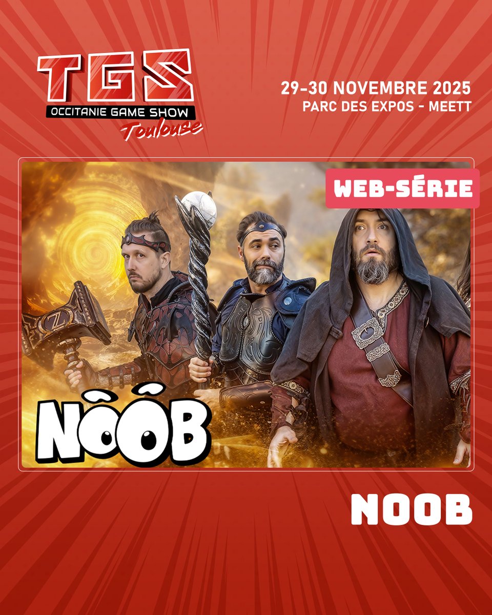 ⚔️ La team <a href="/Olydri_Noob/">Noob - Olydriverse</a> débarque au TGS Toulouse ! 🎮
Retrouvez les héros de la web-série culte pour des dédicaces, conférences et rencontres avec la communauté ! 👾

RDV les 29 &amp; 30 novembre au TGS Toulouse💥

#TGSToulouse #Noob #WebSérie #MMORPG