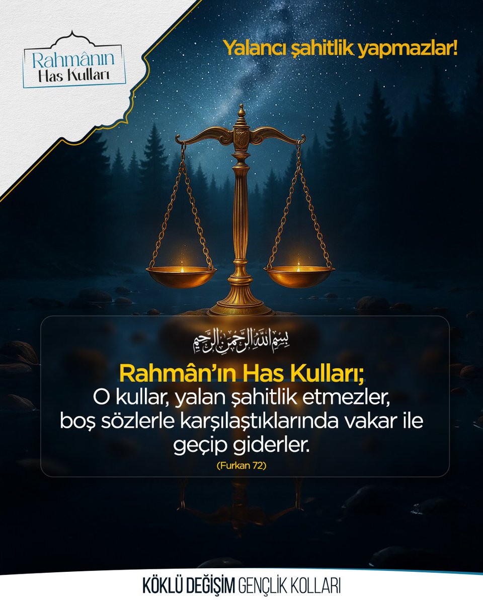 ◾️Yalancı Şahitlik Yapmazlar!

Rahmân'ın Has Kulları;
"O kullar, yalan şahitlik etmezler, boş sözlerle karşılaştıklarında vakar ile geçip giderler."
 (Furkan 72)

Hayırlı Cumalar
#FreeTurkistan