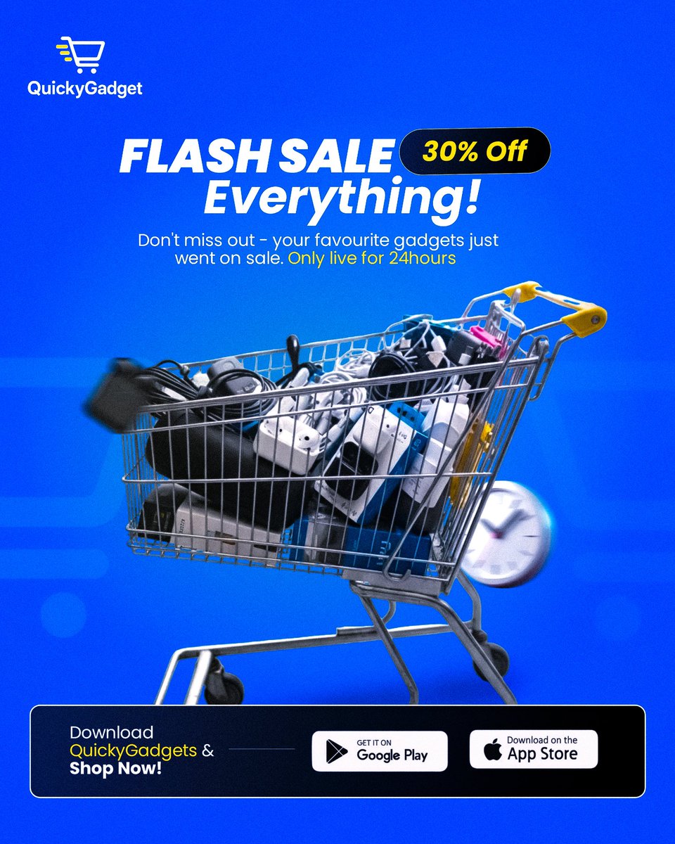 GiftOdichinma1's tweet image. This Flash Sale design was built with intent, motion cues to spark urgency, clean spacing to reduce friction, and strong contrast to make the offer hit instantly. When visuals feel fast, people act faster. That’s how you turn a graphic into a sales trigger
Send a DM, let’s work