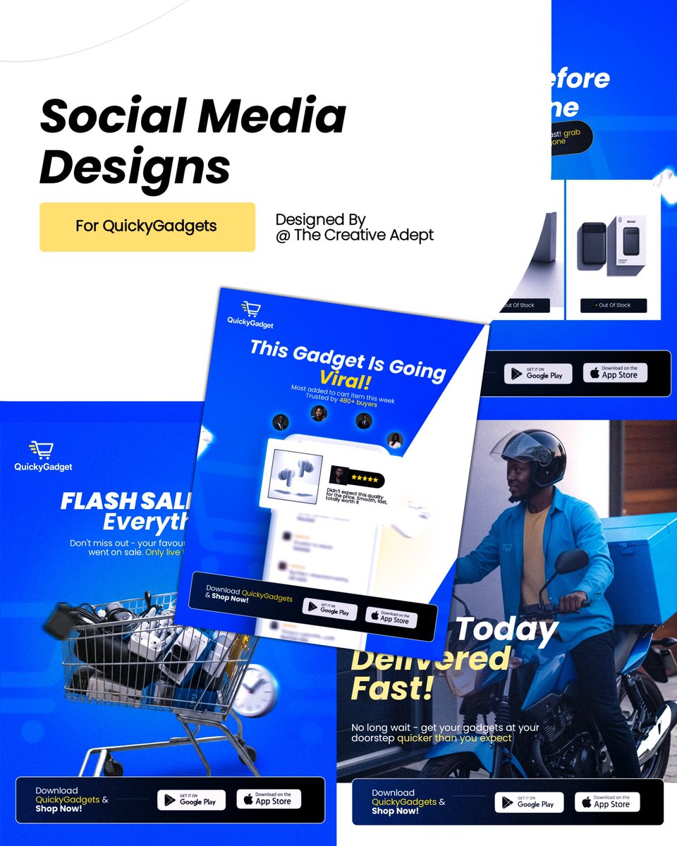 GiftOdichinma1's tweet image. This Flash Sale design was built with intent, motion cues to spark urgency, clean spacing to reduce friction, and strong contrast to make the offer hit instantly. When visuals feel fast, people act faster. That’s how you turn a graphic into a sales trigger
Send a DM, let’s work