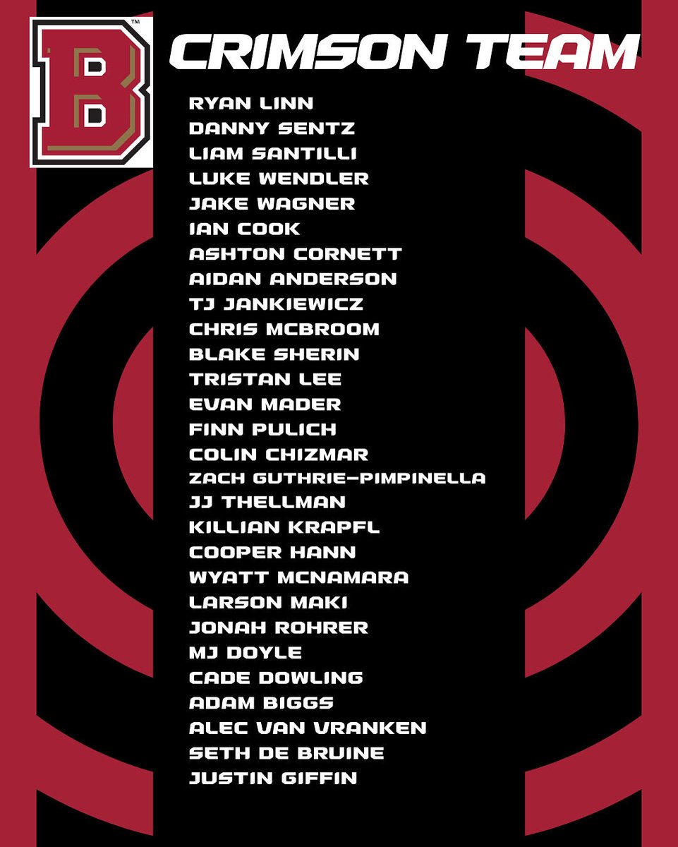 Here is the roster for Team Crimson.  Come out and support them as they try to break a 2 year skid tonight against Team Gold.  The Crimson-Gold Classic begins around 6:30 pm tonight at Jopson.
#BIA #BElite #CrimsonGoldClassic
