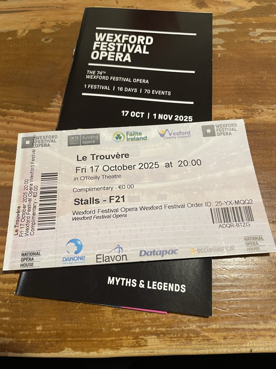 Back in Wexford for the Opening Night of the <a href="/wexfordopera/">WexfordFestivalOpera</a>