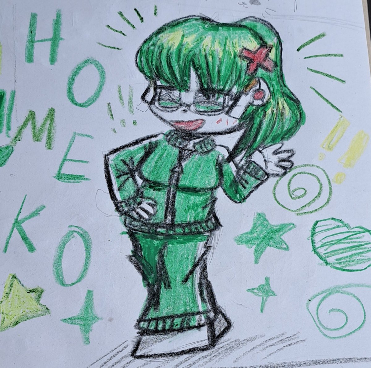 1nternet_neko's tweet image. #OS娘 #ostan 
Homeko doodle! (With crayon)