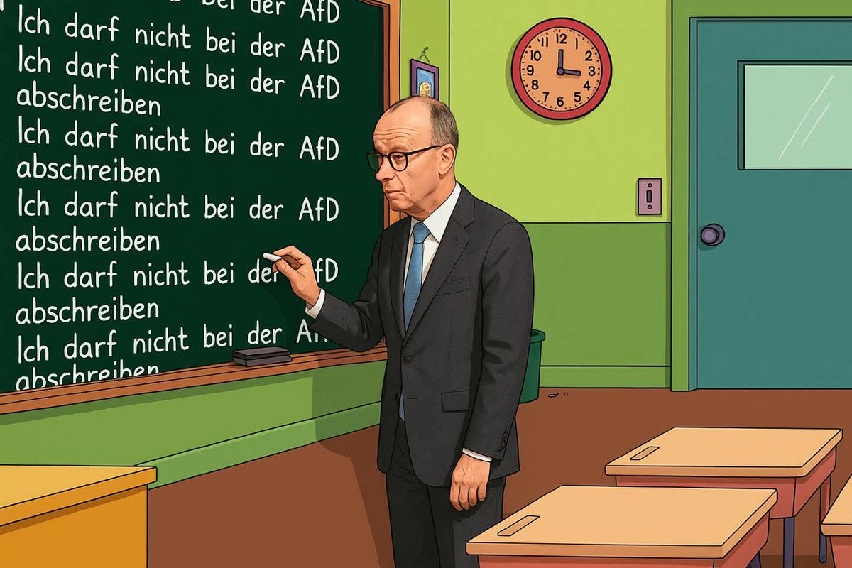 So, Herr <a href="/_FriedrichMerz/">Friedrich Merz</a> .
Am Wochenende heißt es für Sie:
100 mal abschreiben, in Schönschrift ☝️