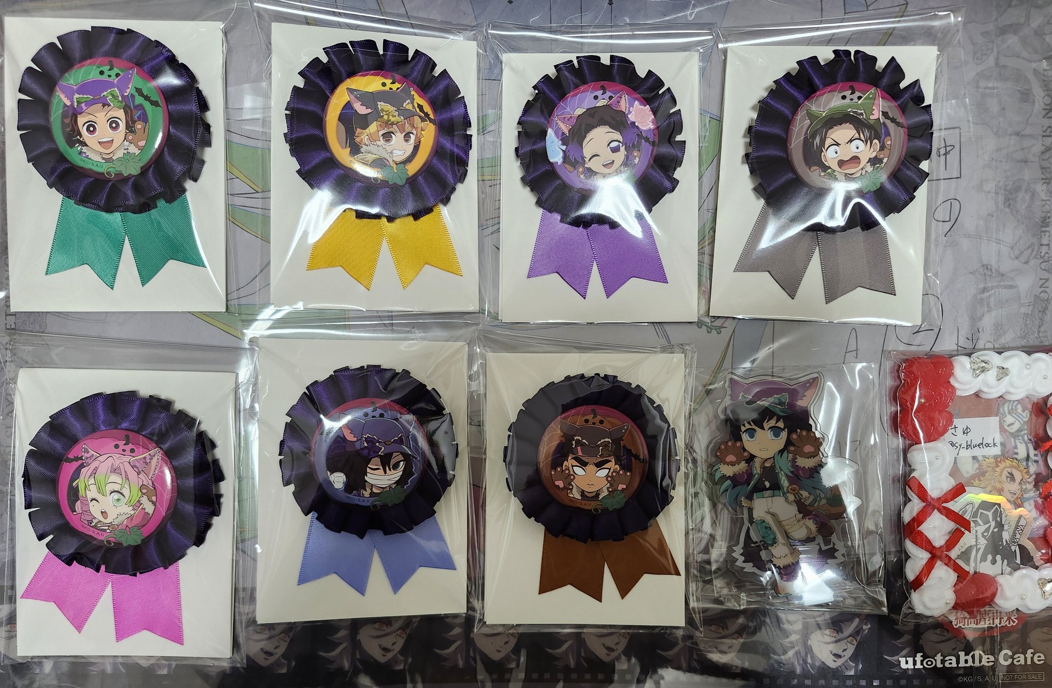 鬼滅の刃 ハロウィン アクスタ コサージュ風缶バッジ 26点セット 鬼滅