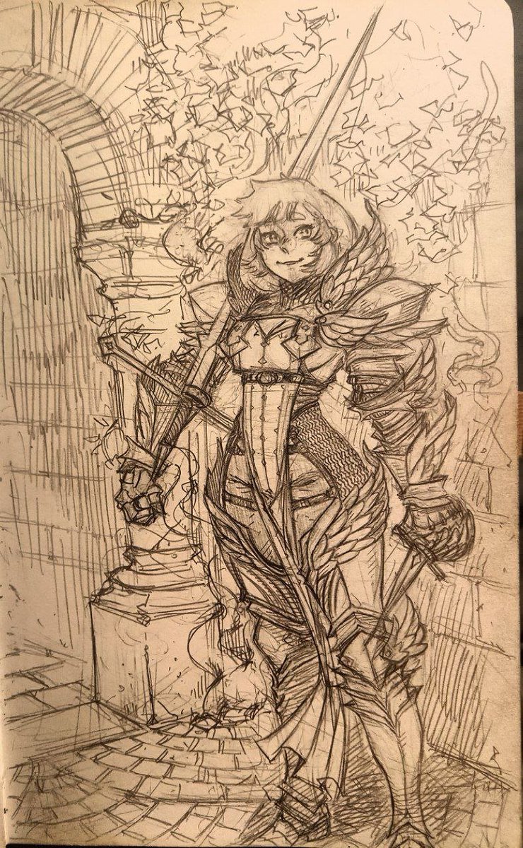 Ta-dam Zweihender-chan

Well, I think an attempt at a fanservice armor can be considered a credit? ( ˙▿˙ )

And now I suggest we fantasize about what kind of fighting technique this girl needs so as not to get caught in the first encounter. (((o(*°▽°*)o)))