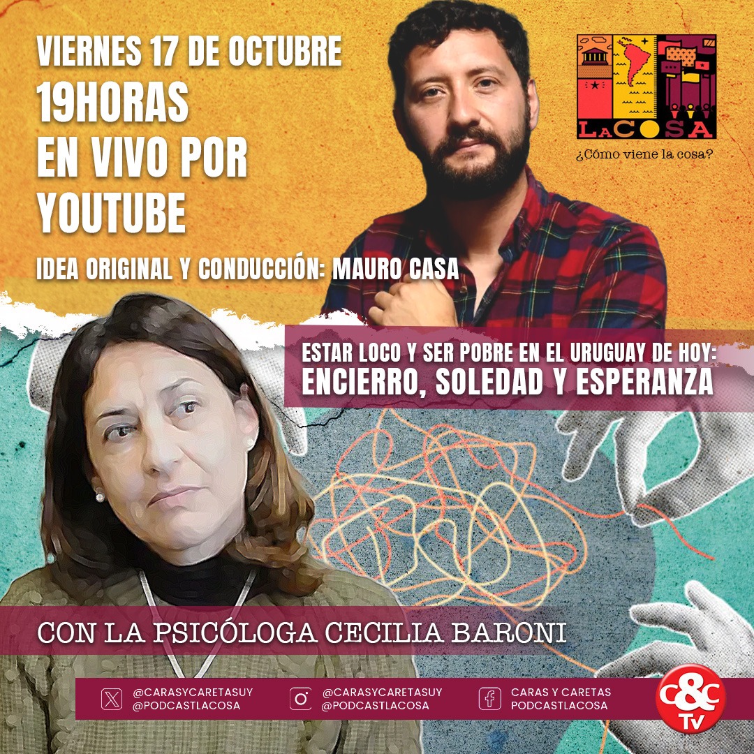 🧠 Estar loco y ser pobre en el Uruguay de hoy: encierro, soledad y esperanza

El pasado 10 de octubre se conmemoró el Día Mundial de la Salud Mental, una fecha para crear conciencia, reducir el estigma y promover el acceso a servicios dignos y universales.

En Uruguay, distintos