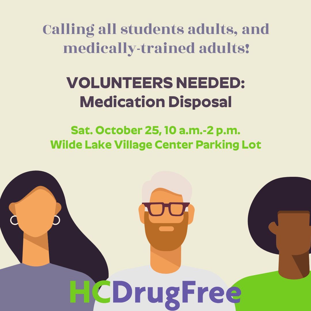 Have you signed up to volunteer at our Medication Collection? If you haven't-- now's the time! Link is on our website, hcdrugfree.org/drug-take-back… 

#medicationdisposal #medicationsafety #drugsafety #deatakeback #takeback #dea #communityevent #volunteersneeded #prevention