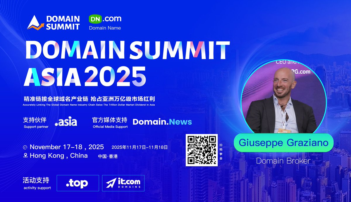 Precision broker with deep Asia ties: #domainname broker Giuseppe Graziano earned his Master’s at Fudan University in Shanghai and has long analyzed “liquid” domains - an asset class driven heavily by Chinese demand.
Now based in Dubai, he bridges EU-MENA-APAC capital to premium