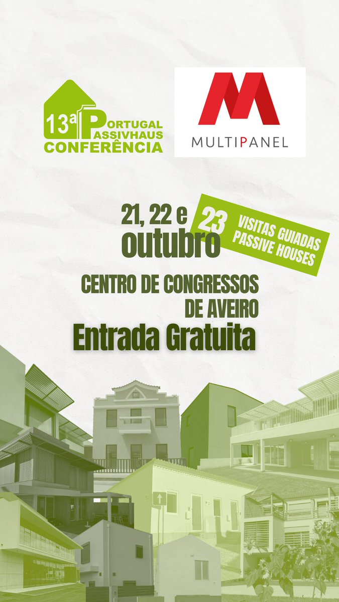 Multipanel_Int's tweet photo. 🇵🇹 A MULTIPANEL tem o prazer de vos convidar para a 13ª Conferência Passive House Portugal 🏠🏢.

📍Estaremos no stand P2.54 e contamos com a sua visita para conhecer as nossas soluções.

👉Obtenha o seu bilhete grátis: https://t.co/IGititWrPu

#Passivhaus #PassiveHouse https://t.co/HhjunuV6xW