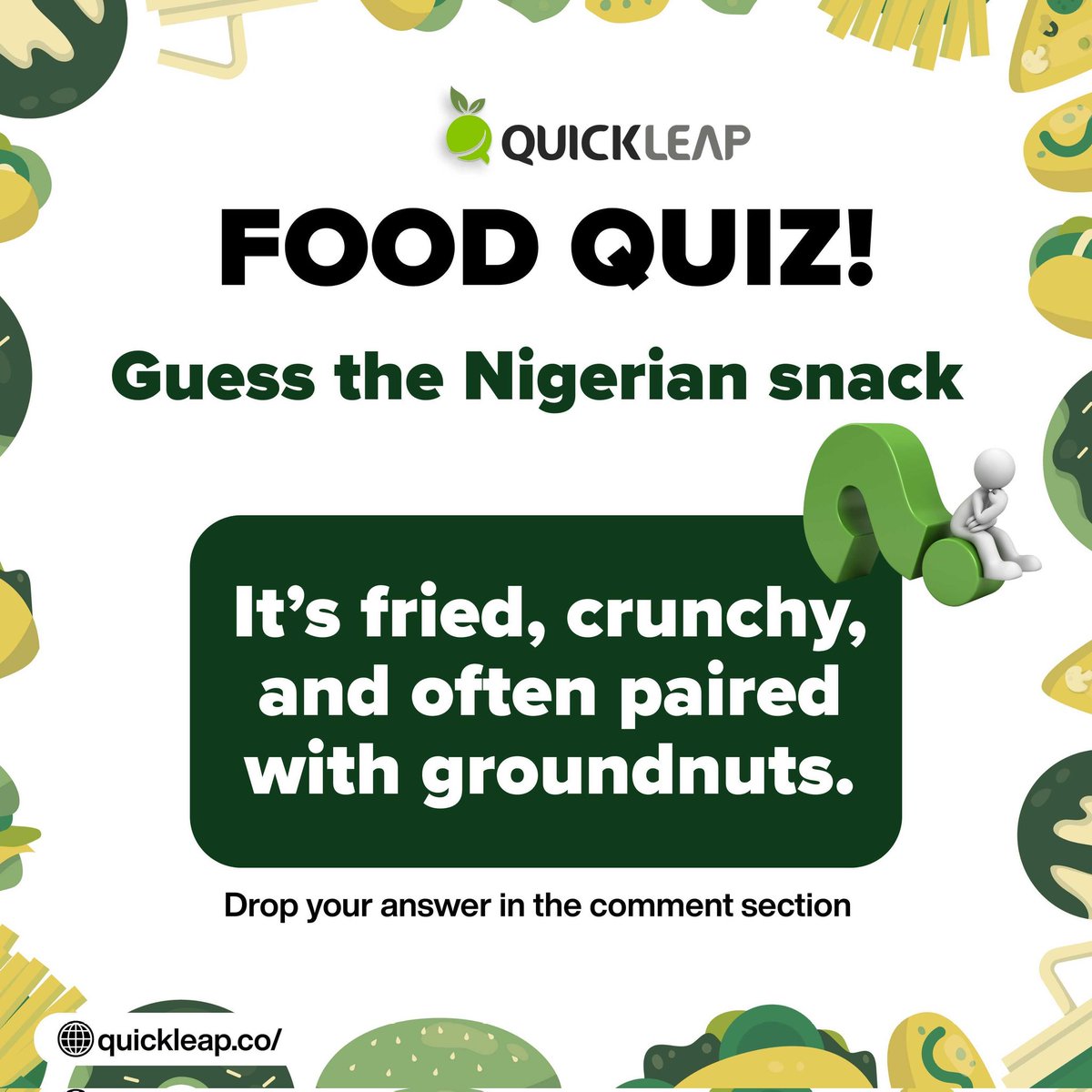 quickLeap's tweet photo. It's Fridayyyyyy 🥳

Have you drank water today? 

If you're just remembering, you're in luck because you might want to pair it with something! 

Guess what the snack for today is. 🤗

Do you know??

#food #foodie #tgif #quickleap https://t.co/0ruZ9wuMRc