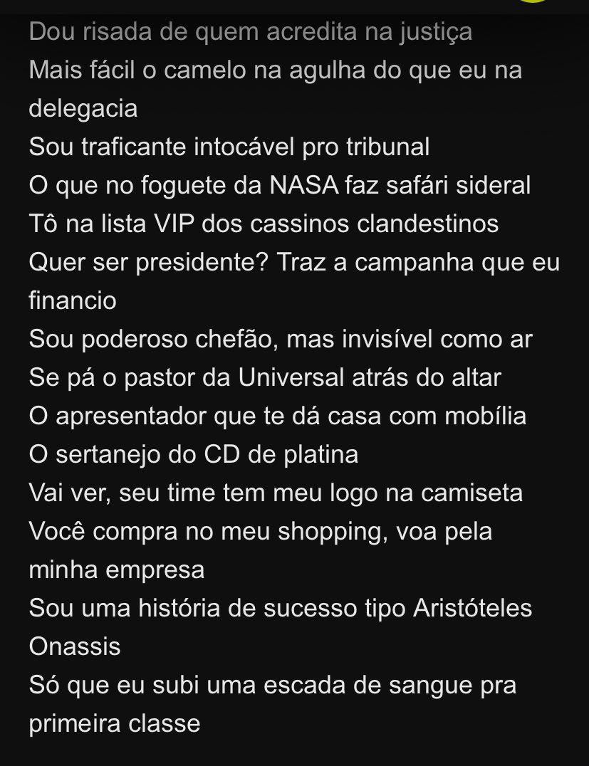 Sempre ouvi Facção Central e sempre entendi o que quis dizer na música “O menino do morro”. Porém, nem todo mundo ouve (mas deveriam).
Essa música relata os dias atuais.