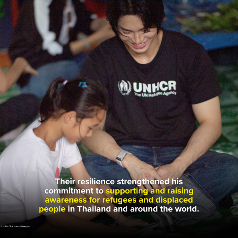 Refugees's tweet photo. UNHCR supporter @Winmetawin visited the Mae La temporary shelter in Thailand to meet families and see @UNHCRThailand's work firsthand. His visit came as Thailand moves to allow refugees from Myanmar to work legally, a step toward dignity and inclusion. 💙