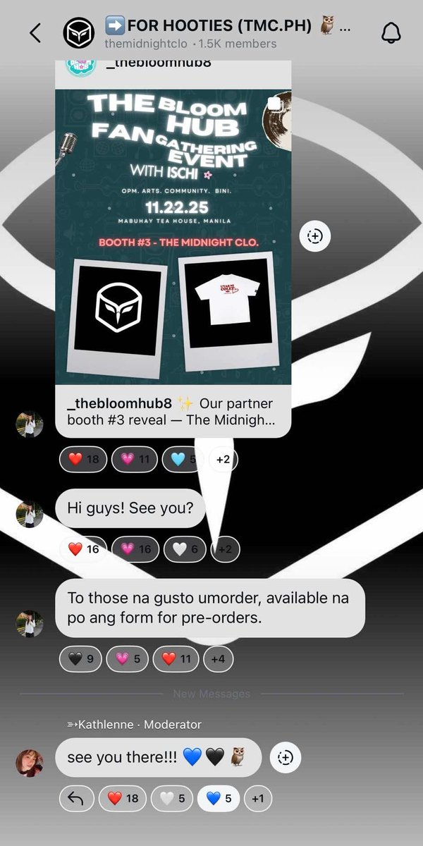 tbhkur8's tweet photo. grabe ang bait ni kath and twinx ๐ฅน thank you po sa pag-promote ng cse namin! ๐๐ค
gusto lang rin namin na sa event na 'to is isupport ng blooms ang isat isa from singing, artworks, business and all. Pure love for bini and everyone โก
#TheBloomHub #BINI #Blooms https://t.co/DMwWjrPDpO