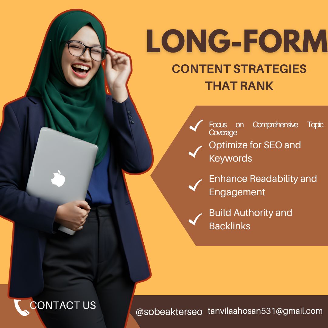 sobeakterdm's tweet image. 🚀 Unlock the power of long-form content! Learn strategies that not only engage readers but also skyrocket your SEO rankings. #ContentThatRanks #LongFormContent #SEOtips #ContentMarketing #DigitalMarketing #GrowthHacks
View My Service:
fiverr.com/sobeakterseo