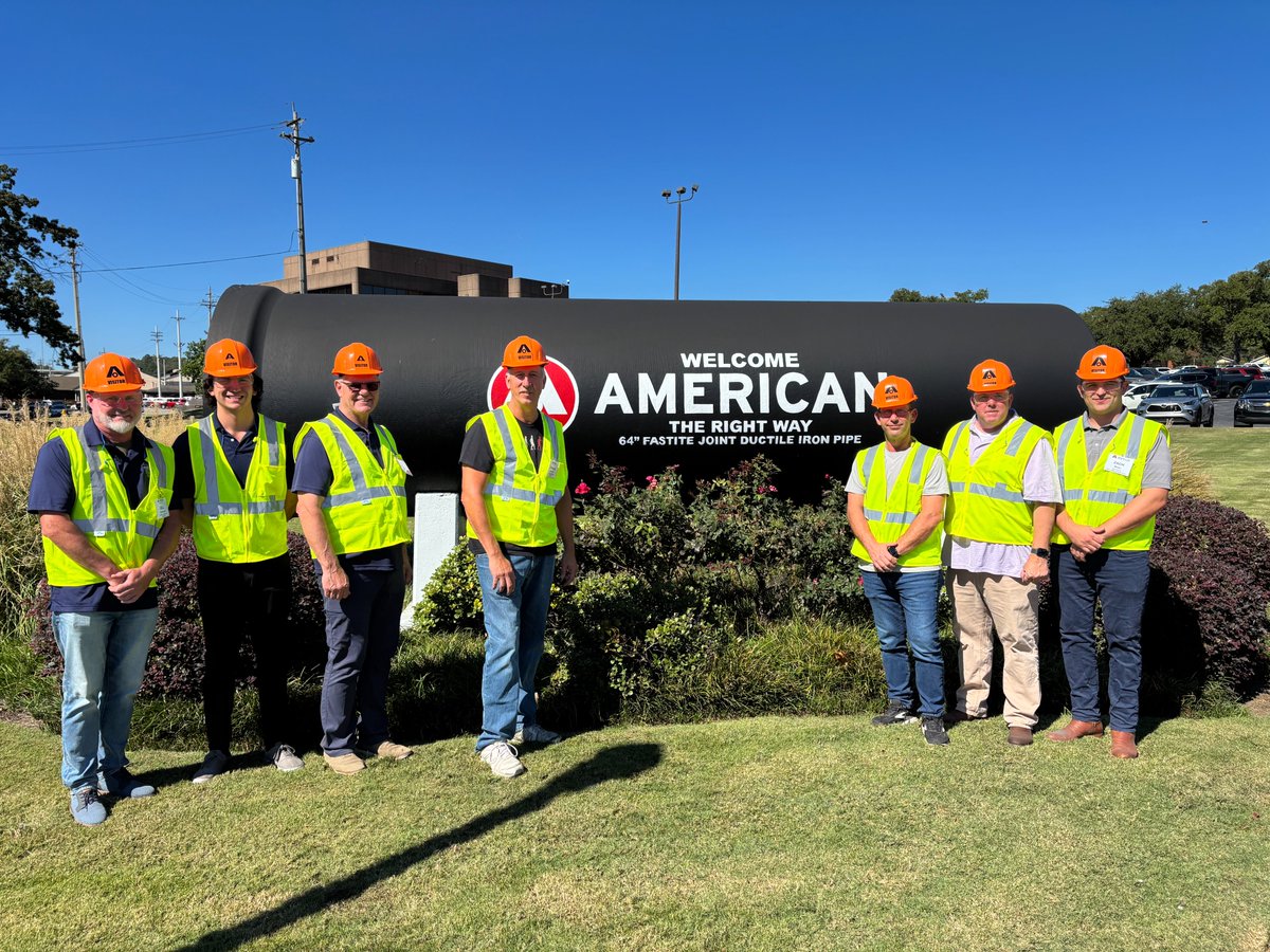 Excited to welcome <a href="/SuffolkWater/">Suffolk County Water Authority</a> of Oakdale, NY, and Ferguson Waterworks NY for a tour of our ductile iron pipe manufacturing operations this week. Thank you for the work you’re doing to deliver clean drinking water to people and communities! #Waterinfrastructure