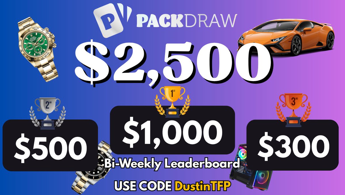JOINED <a href="/PackDraw/">PackDraw</a> 🔥🔥

What I offer
- Daily 10% Deposit Bonuses (on top of 5% site bonus)
- $200 Bi-Weekly Wager Raffle
- $2,500 Bi-Weekly Race (top 10 paid)
- Free Battles + more! 

Try Packdraw out packdraw.com/?ref=DustinTFP 

Follow <a href="/DustinTFP/">DustinTFP</a> Like RT Tag 1 friend for $20