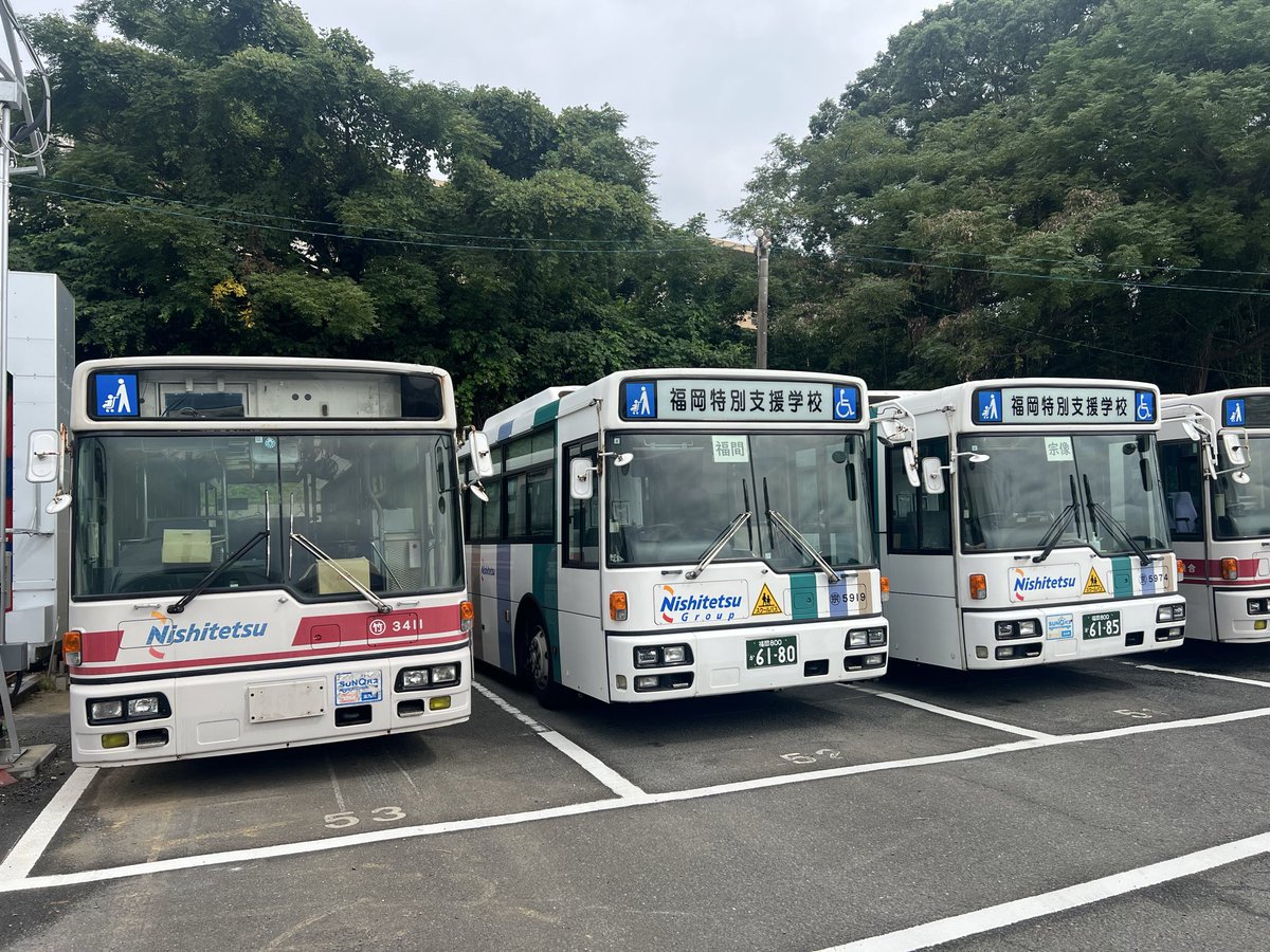 スクールバスの代替車の話題が出ていましたが西鉄バス赤間営業所も2